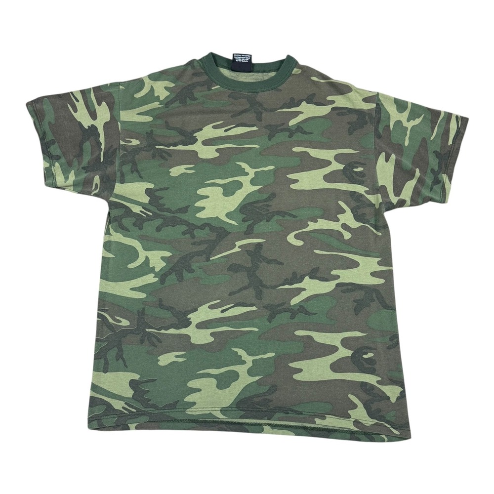 Vintage ROTHCO USA Made Camouflage Double Stitch Shirt Men's XL (Fits Large)